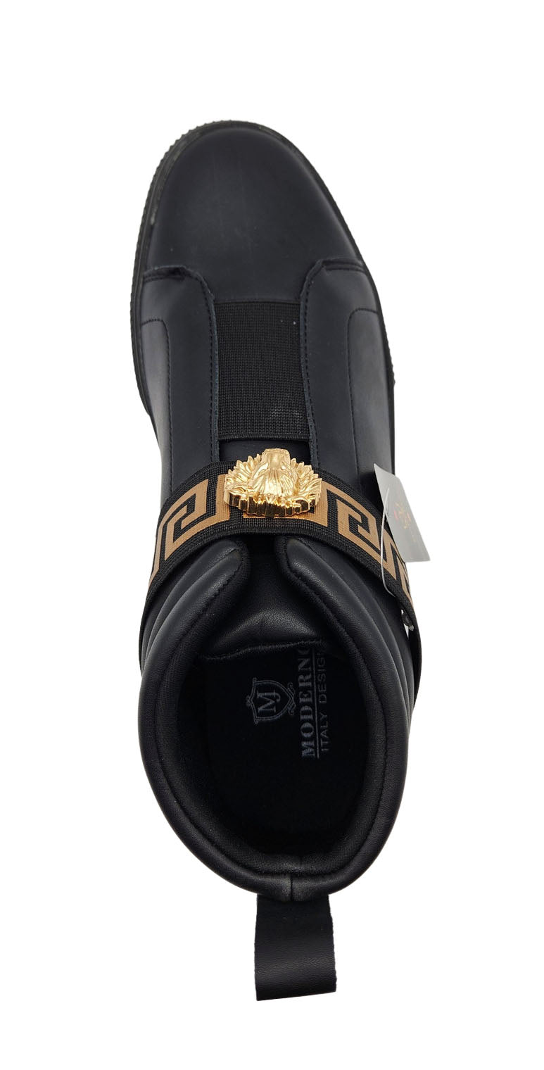 MODERNO MEN'S FANCY HIGH TOP SHOES (BLACK)