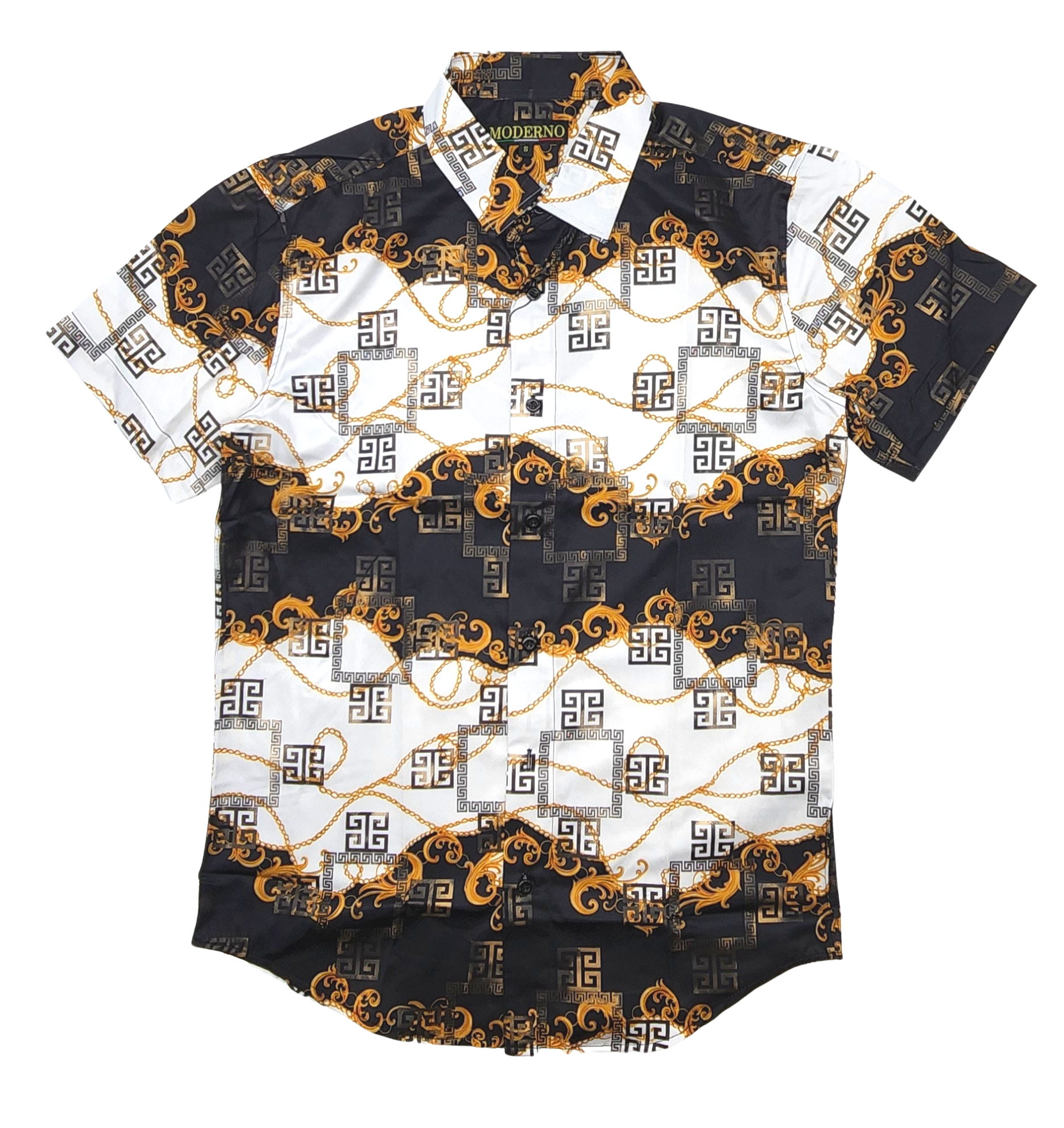 MODERNO MEN'S FANCY SHORT SLEEVE SHIRTS (MJSS-213 WHITE)