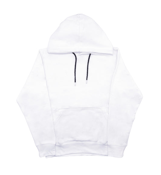 PLAIN FLEECE HOODIES (WHITE)