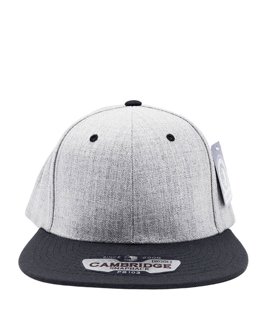 PIT BULL CAMBRIDGE WOOL BLENDED PLAIN SNAPBACK HAT (GREY/BLACK)