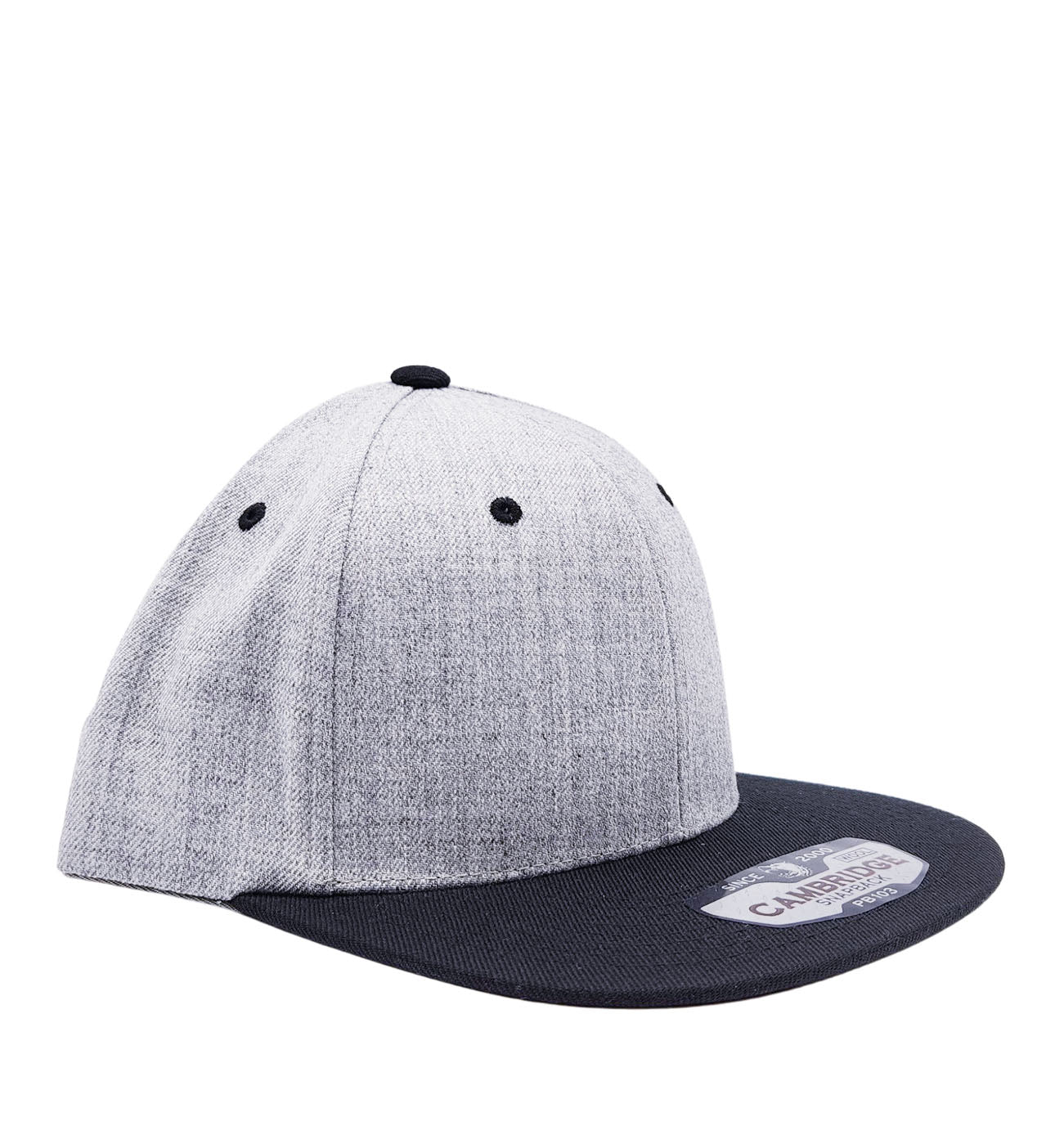 PIT BULL CAMBRIDGE WOOL BLENDED PLAIN SNAPBACK HAT (GREY/BLACK)