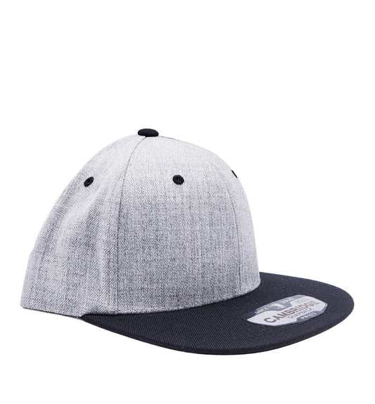 PIT BULL CAMBRIDGE WOOL BLENDED PLAIN SNAPBACK HAT (GREY/BLACK)
