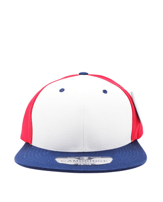 PIT BULL CAMBRIDGE COTTON PLAIN SNAPBACK HAT (RED/WHITE/NAVY)