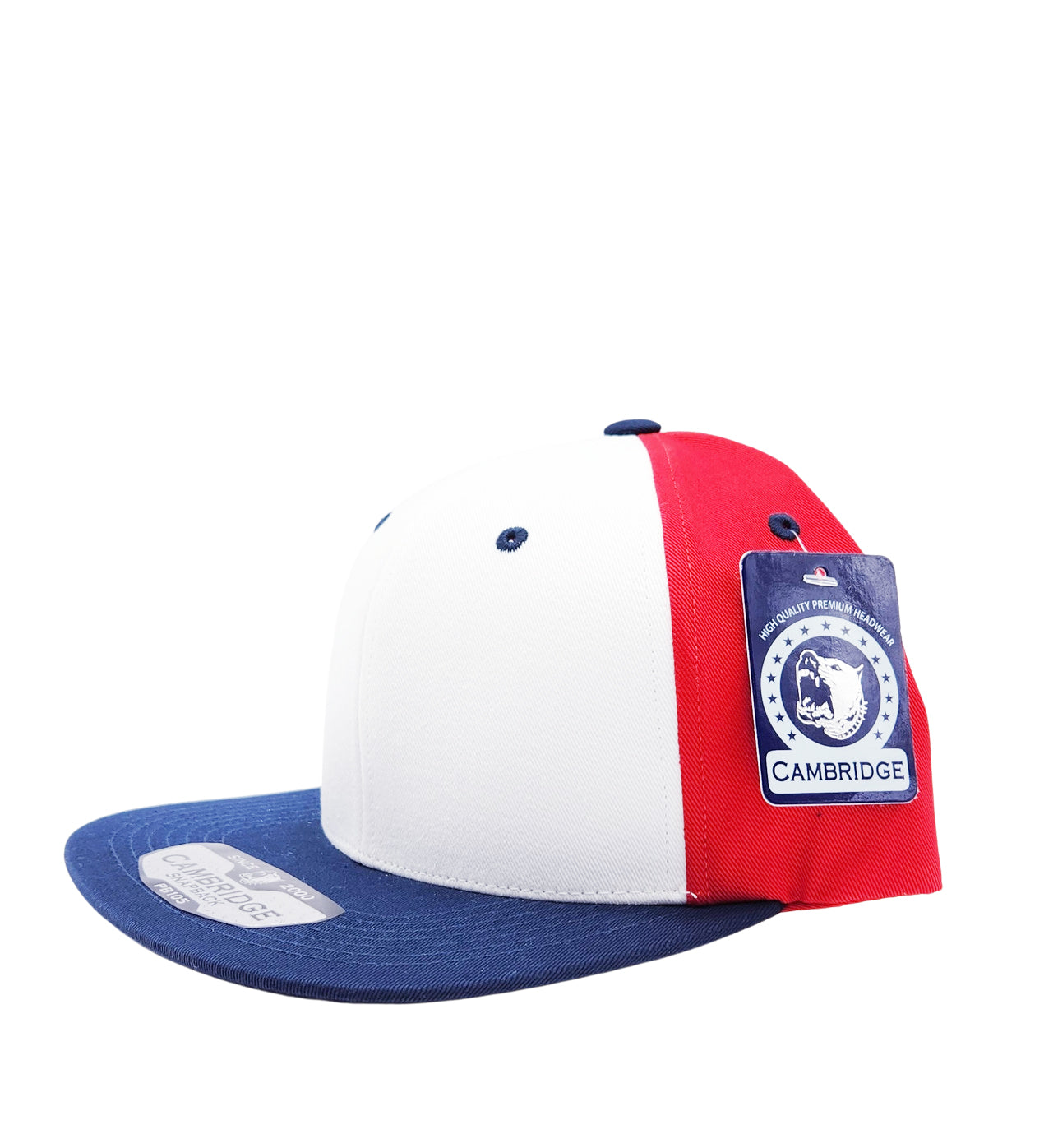PIT BULL CAMBRIDGE COTTON PLAIN SNAPBACK HAT (RED/WHITE/NAVY)