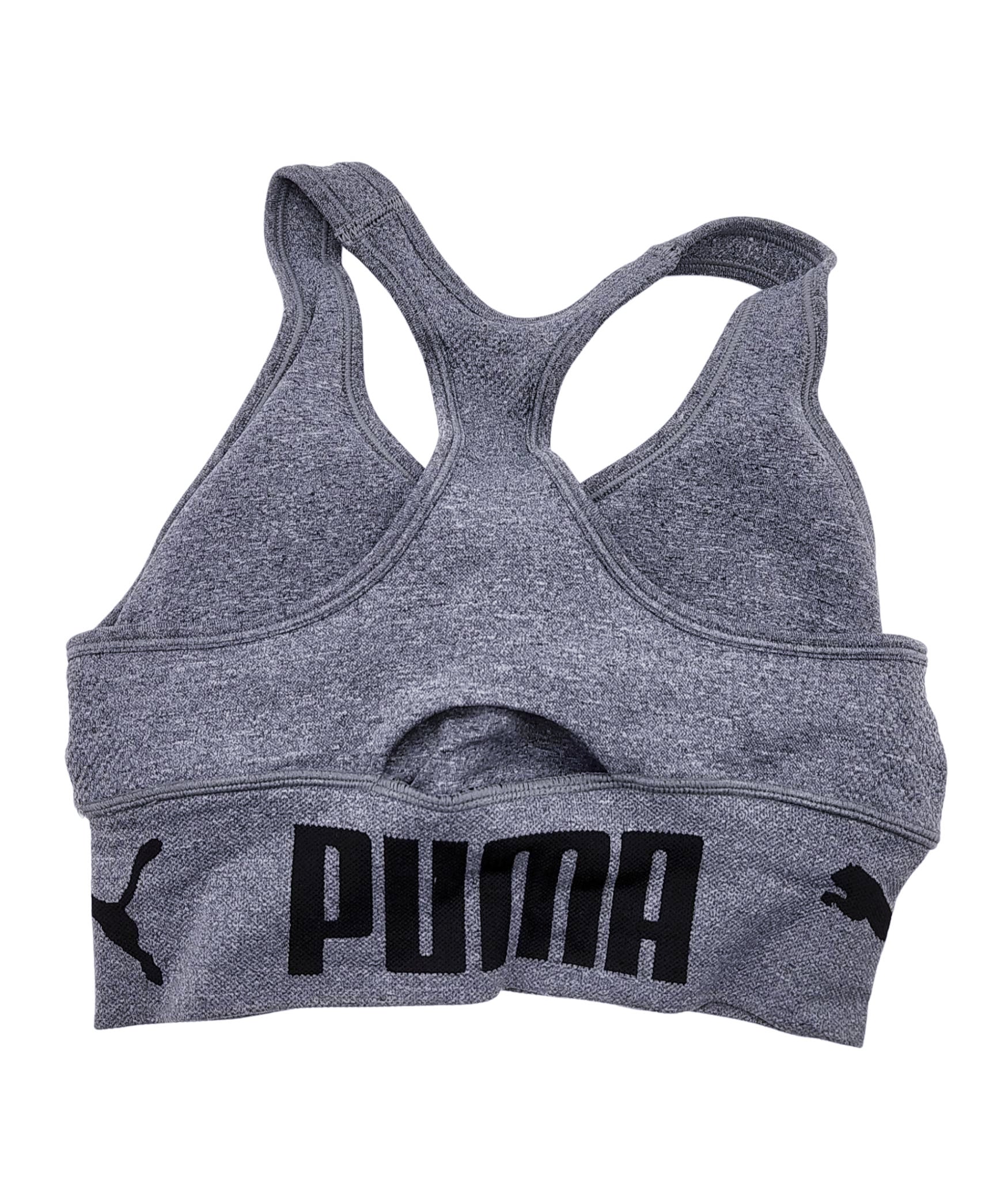 PUMA MEDIUM GREY SEAMLESS SPORTS BRA