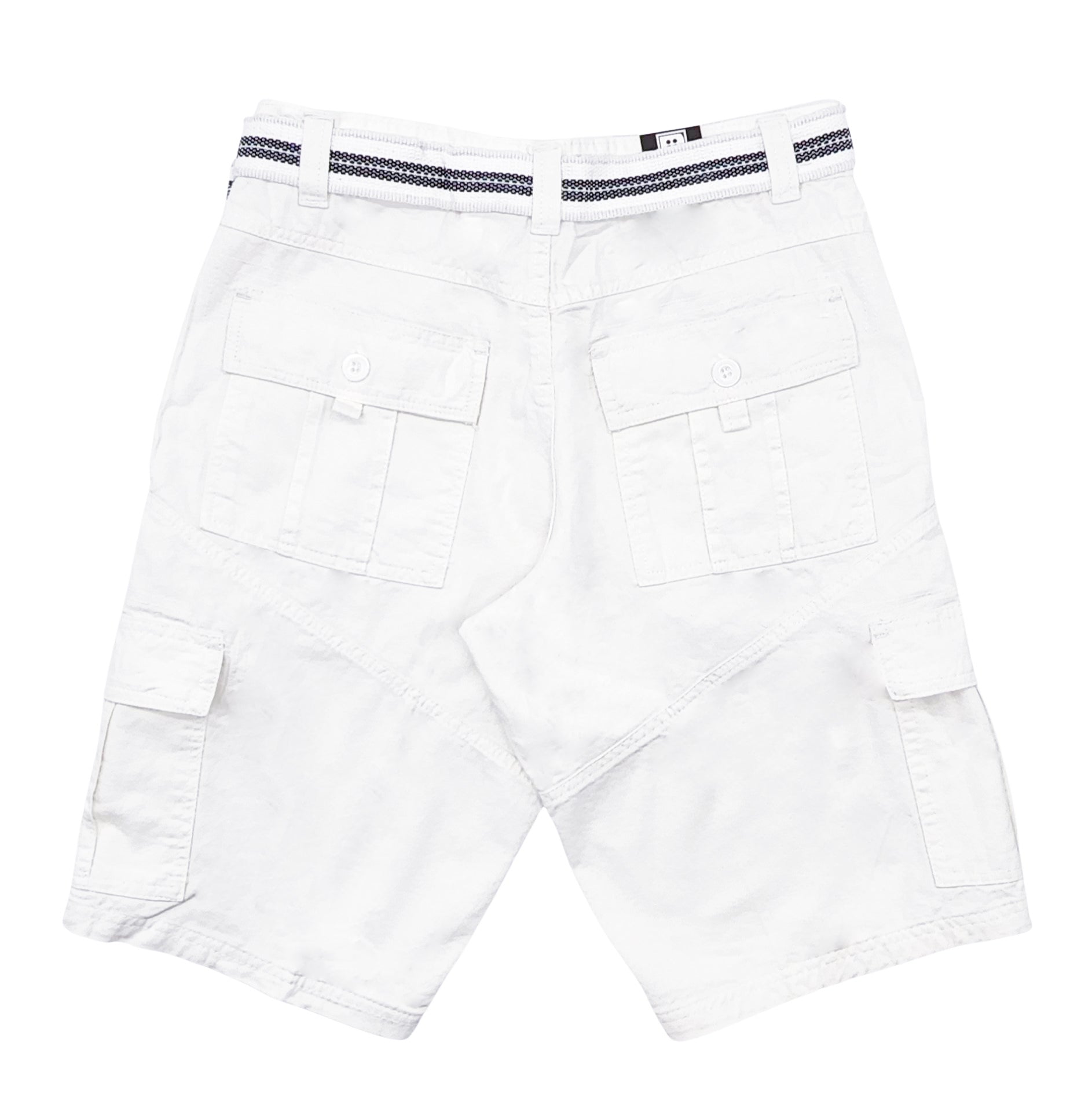PLOREO MEN'S CARGO SHORTS WITH BELT (WHITE)