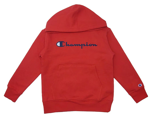 KIDS CHAMPION SCRIPT LOGO HOODIE(RED 8-15Y)