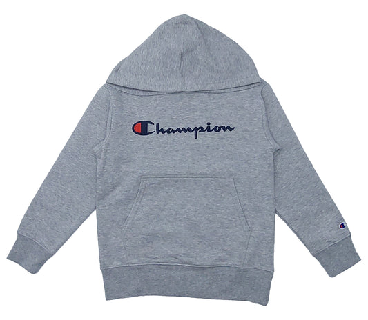 KIDS CHAMPION SCRIPT LOGO HOODIE(GREY)