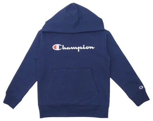 KIDS CHAMPION SCRIPT LOGO HOODIE(NAVY)