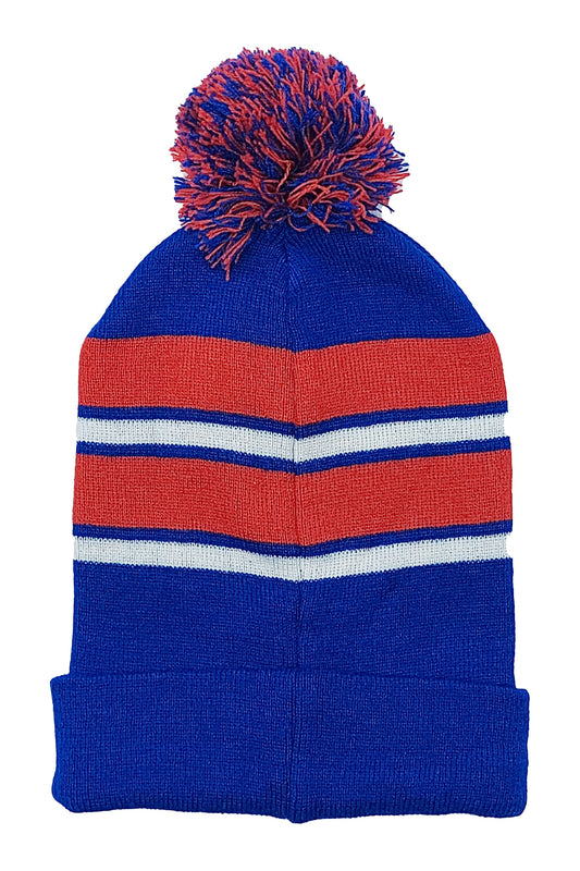 PLAIN KNITTED TOQUES (ROYAL/RED)