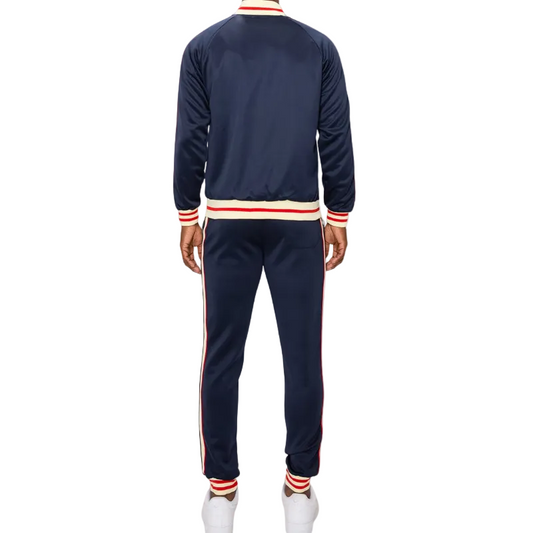 2 PCS TRACKSUITS WITH SIDETAPE (NAVY & CREAM)