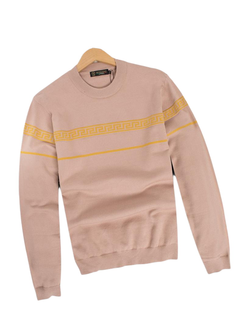 MEN S FANCY CREWNECK SWEATERS KHAKI MJSW 103
