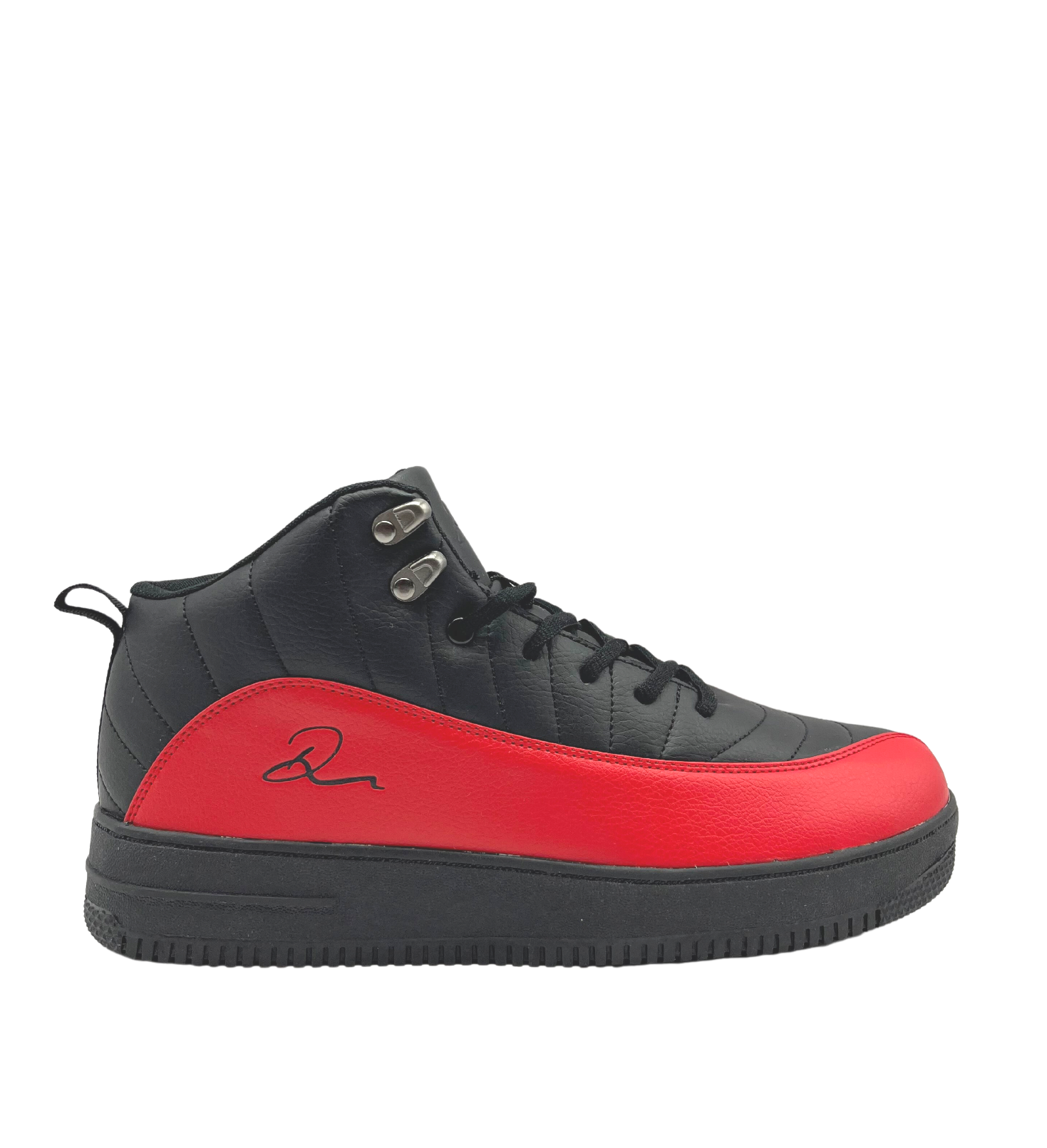 MEN'S D SIGN LOGO HIGH TOP BLACK/RED SHOES