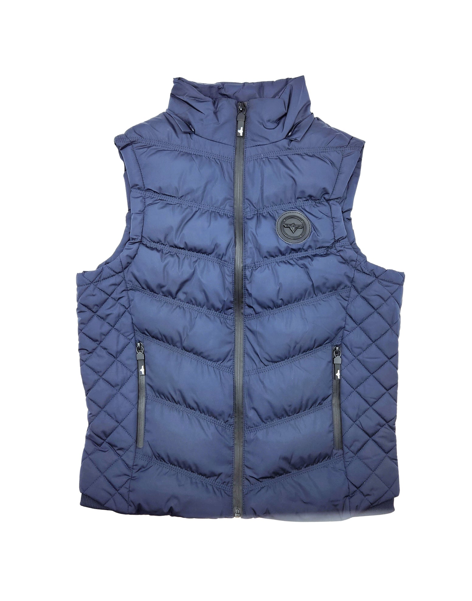 V.I.P. COLLECTION MEN'S FANCY VEST WITH DETACHABLE HOOD (NAVY)