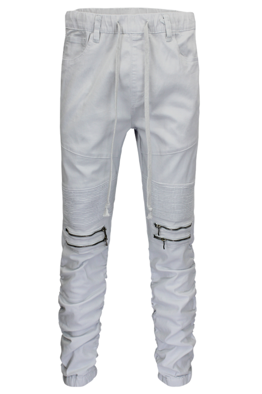 VICTORIOUS TWILL BUNGEE JOGGER (WHITE)