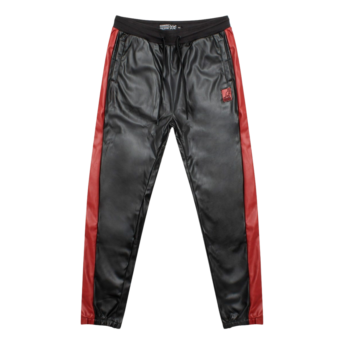 KANGOL VEGAN LEATHER BLACK/RED TRACKSET