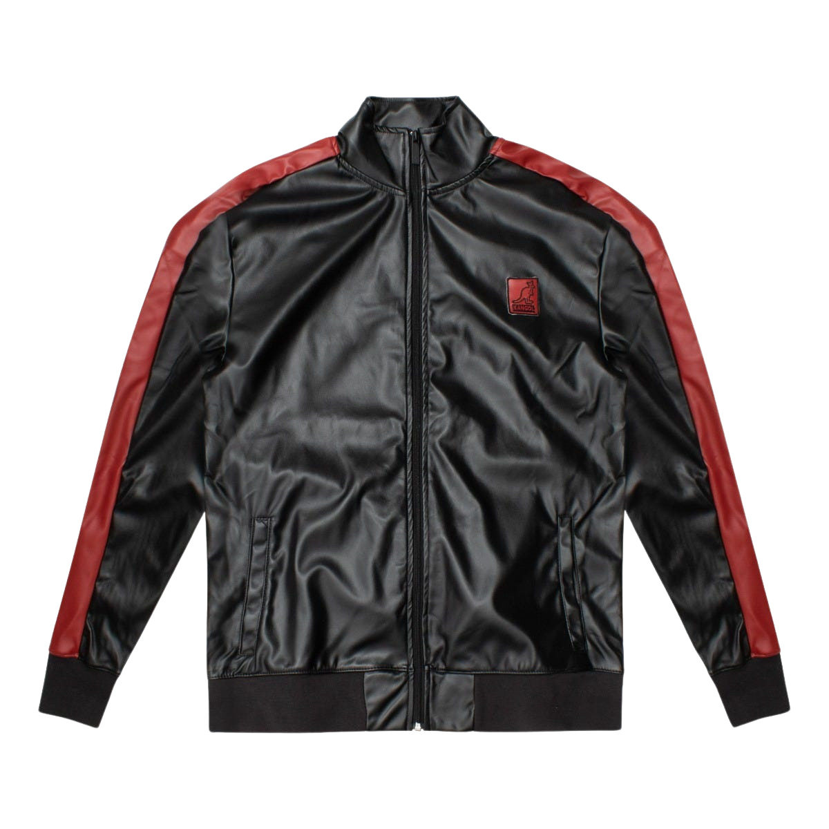 KANGOL VEGAN LEATHER BLACK/RED TRACKSET