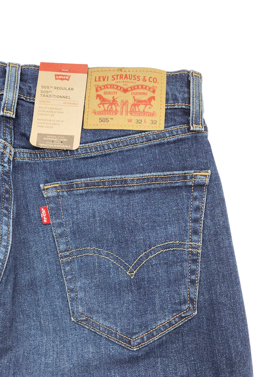 LEVI'S MEN'S 505 REGULAR STRAIGHT JEANS (BLUE)