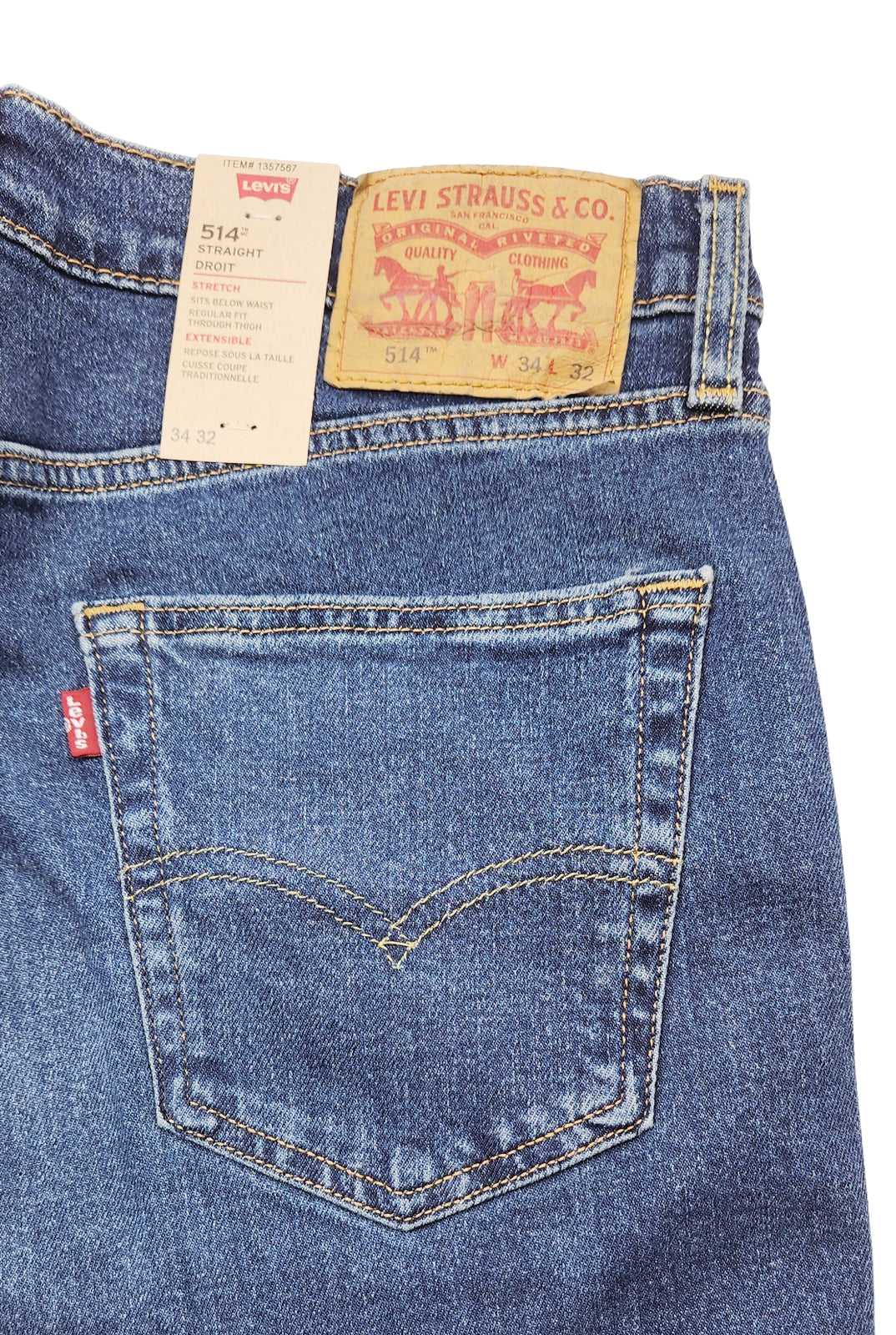 LEVI'S MEN'S 514 STRAIGHT JEANS (DARK BLUE)