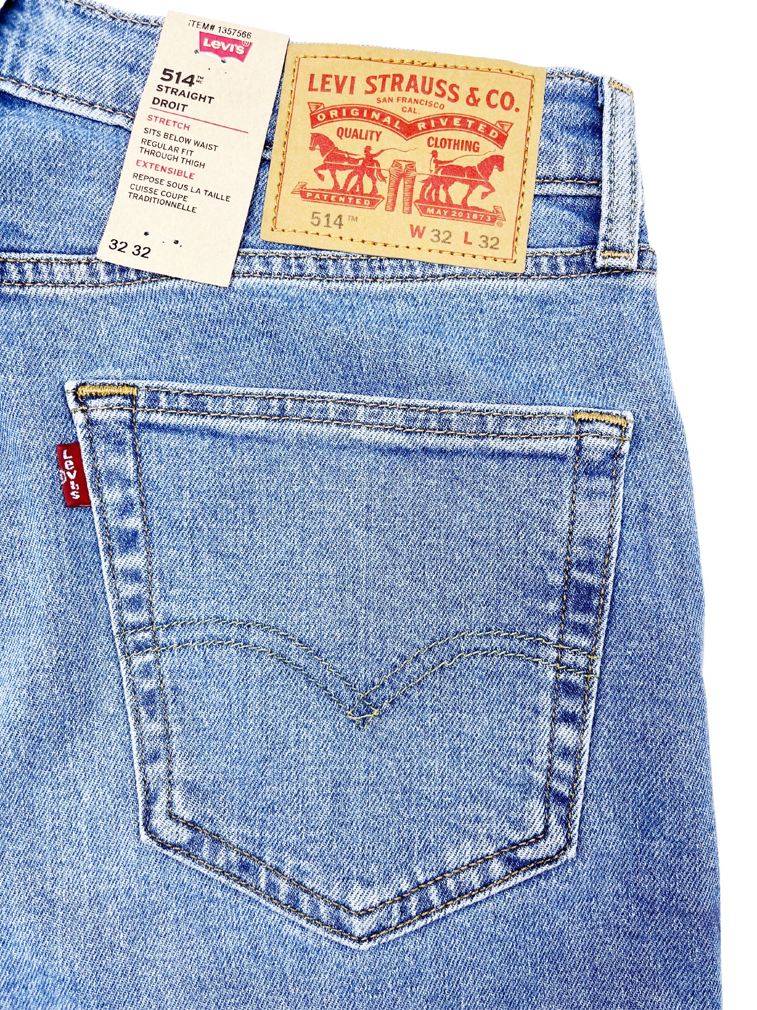 LEVI'S MEN'S 514 STRAIGHT JEANS (LIGHT BLUE)